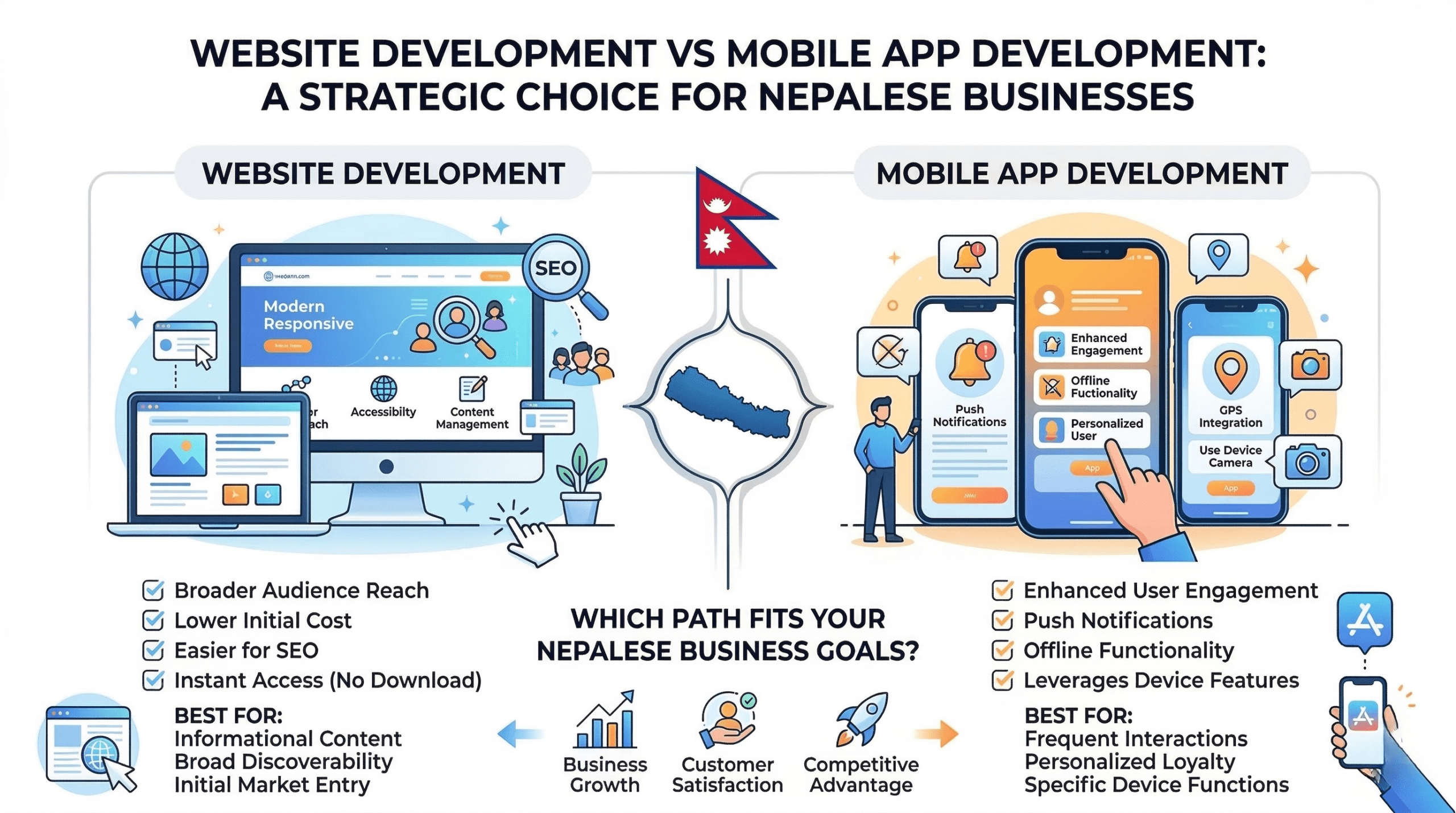 Website Development vs Mobile App Development: What Should Businesses in Nepal Choose?